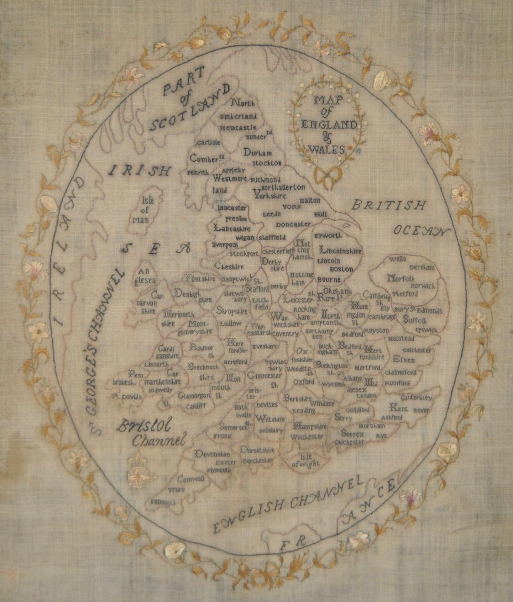 Map of England and Wales Early 19th Century Sampler 2