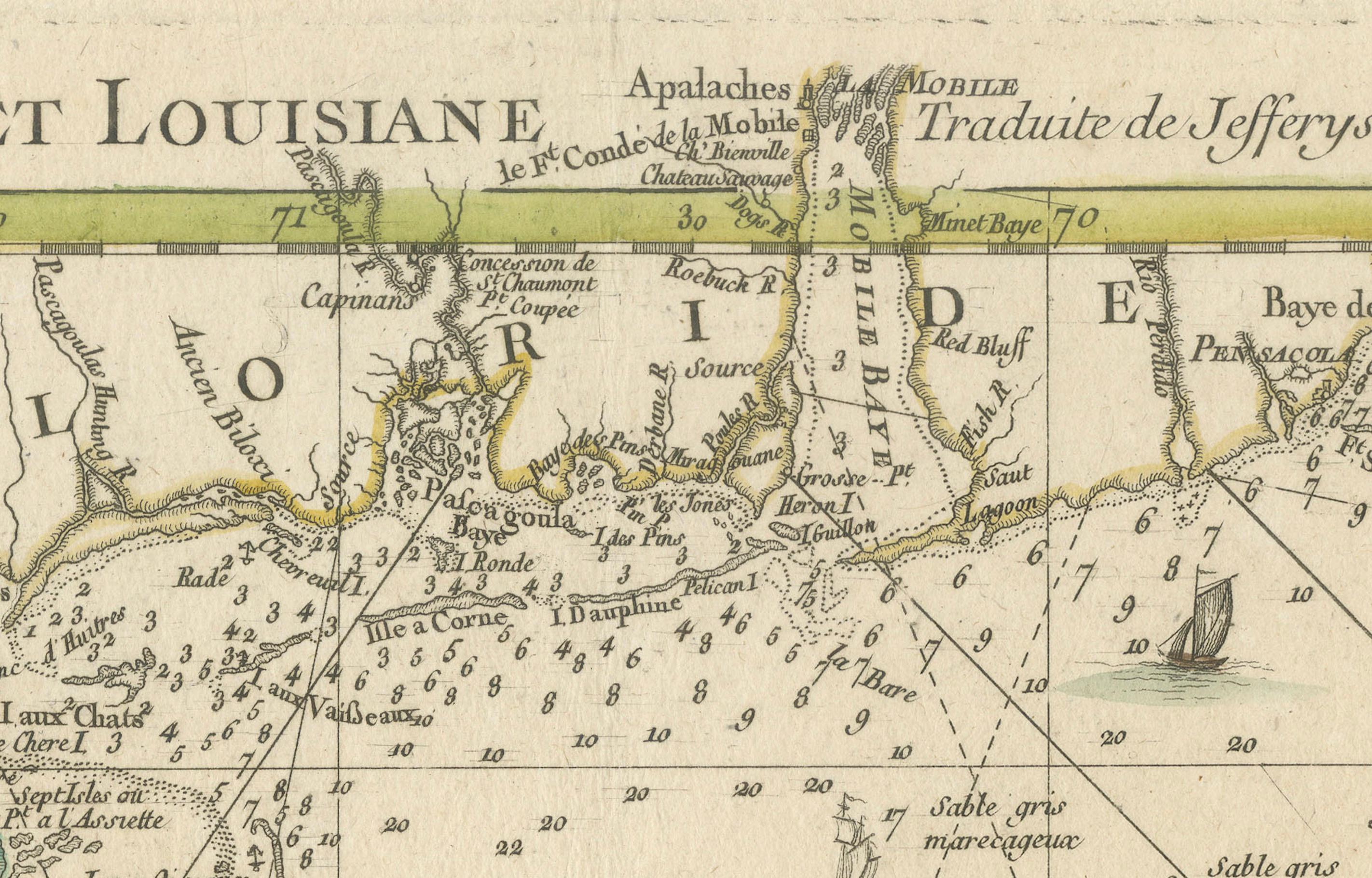 Map of Florida, Louisiana and the Bahamas – Set of Rare French Sea Charts, 1777 For Sale 4