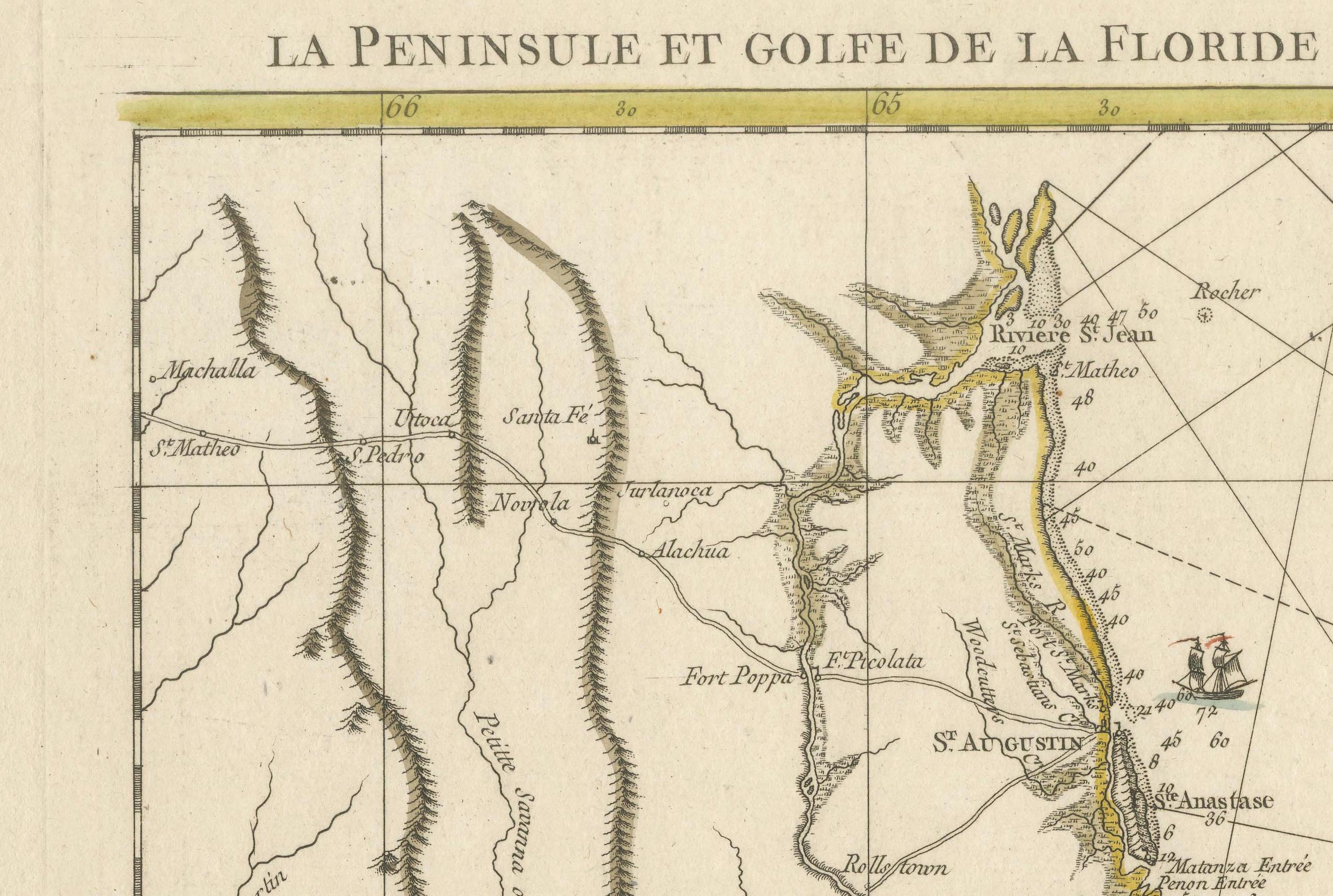 Map of Florida, Louisiana and the Bahamas – Set of Rare French Sea Charts, 1777 In Good Condition For Sale In Langweer, NL