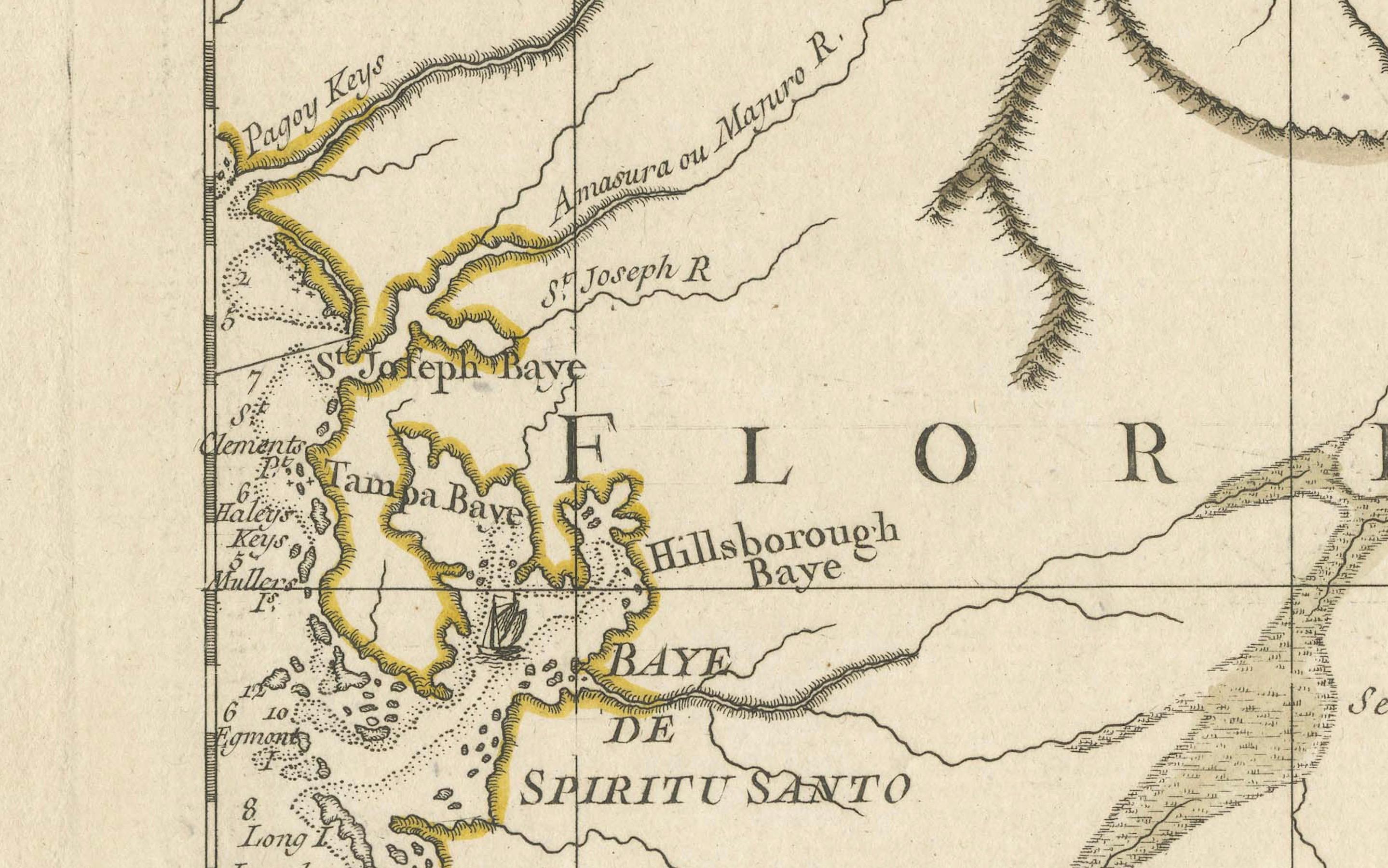 Late 18th Century Map of Florida, Louisiana and the Bahamas – Set of Rare French Sea Charts, 1777 For Sale