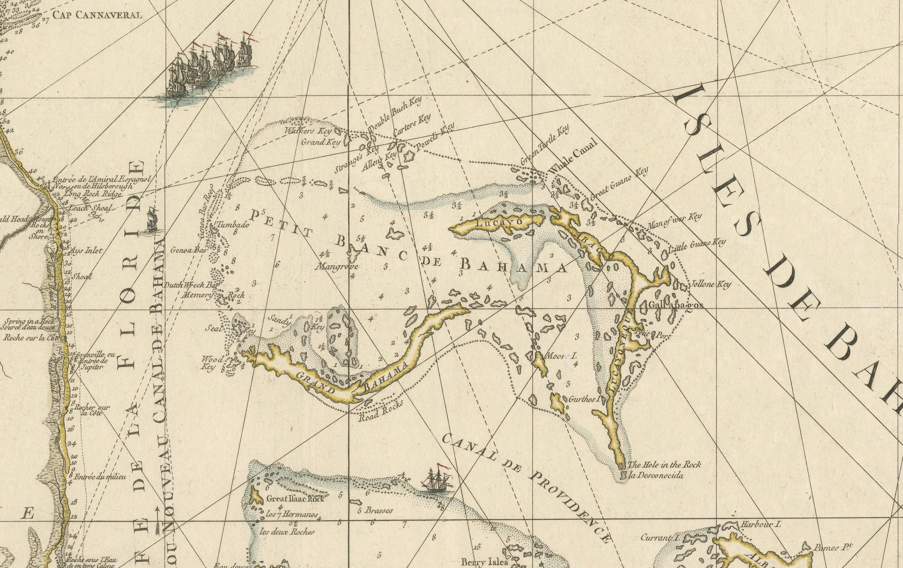 Map of Florida, Louisiana and the Bahamas – Set of Rare French Sea Charts, 1777 For Sale 3
