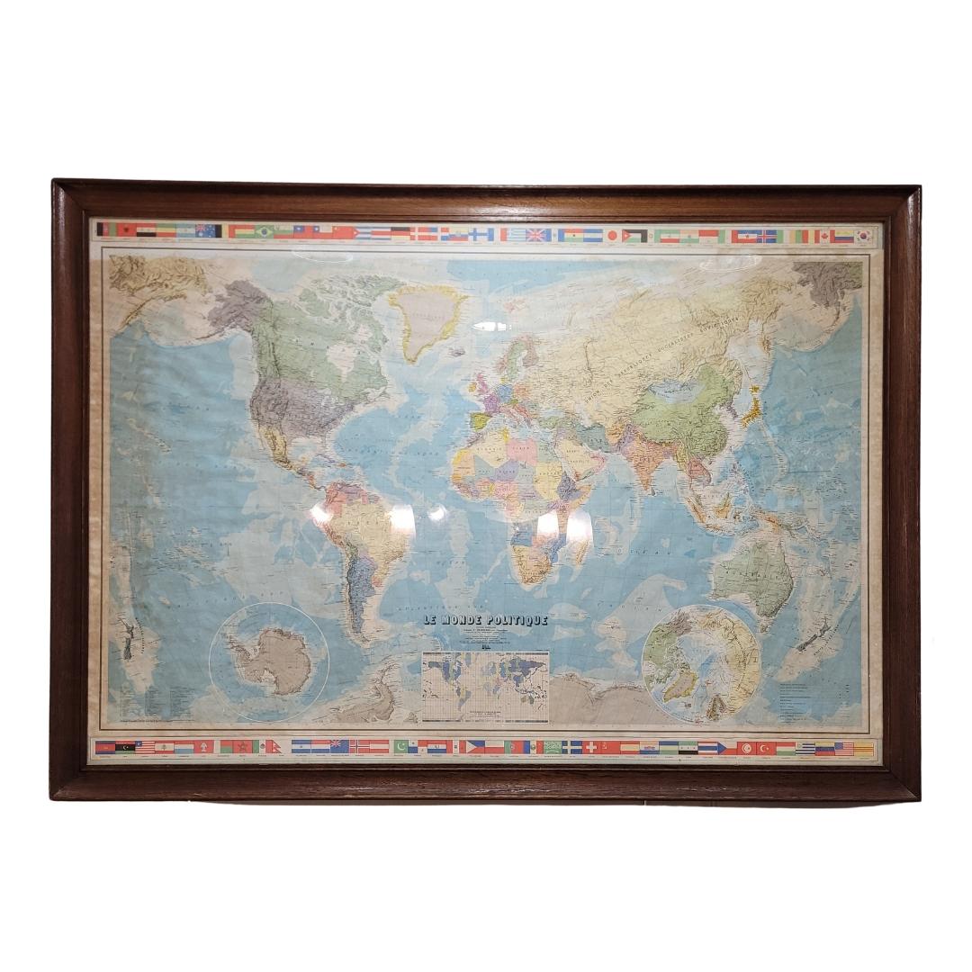 Karte von Frankreich, Globus / Planisphere Le Monde Politique, National Geographic Ins im Angebot 7