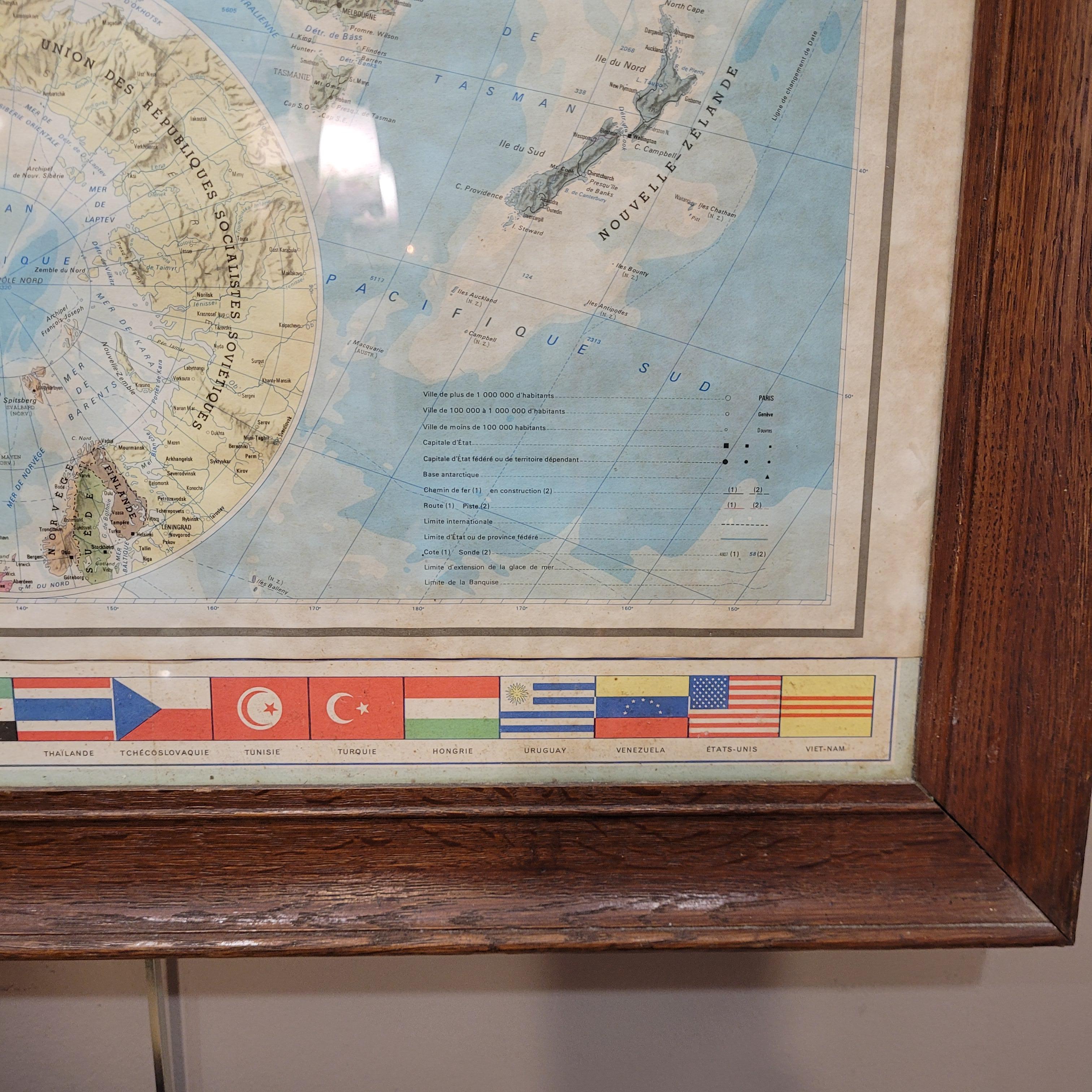 Karte von Frankreich, Globus / Planisphere Le Monde Politique, National Geographic Ins im Angebot 10