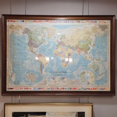 Map of France, globe / Planisphere “Le Monde Politique”, National Geographic Ins