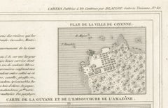 Map of French Guiana, Suriname and Cayenne: Plan from Petit Atlas National, 1820