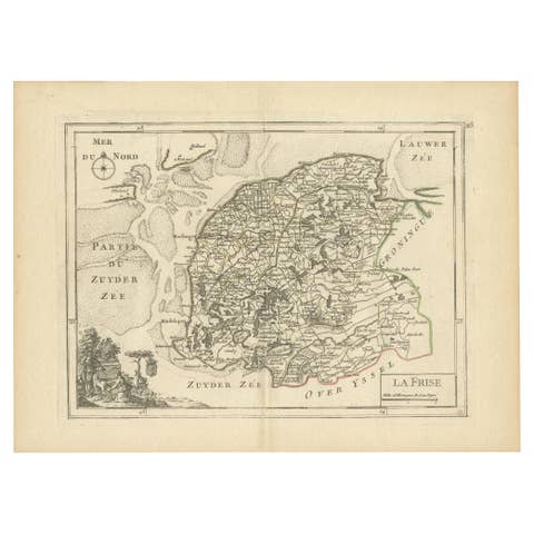 Map of Friesland (La Frise), from a French Atlas - circa 1756