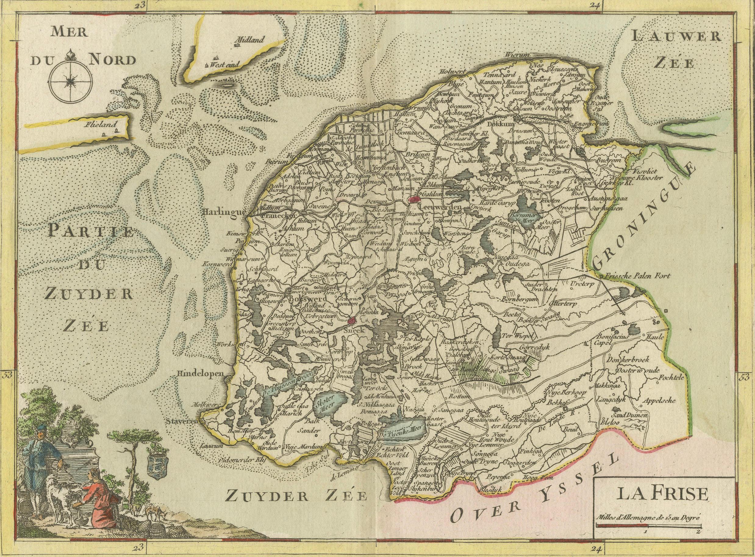 Inciso Mappa della Frisia (La Frise), da 