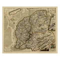 Mappa della Frisia con Terschelling, Vlieland, Ameland En Schiermonnikoog, 1670 ca.