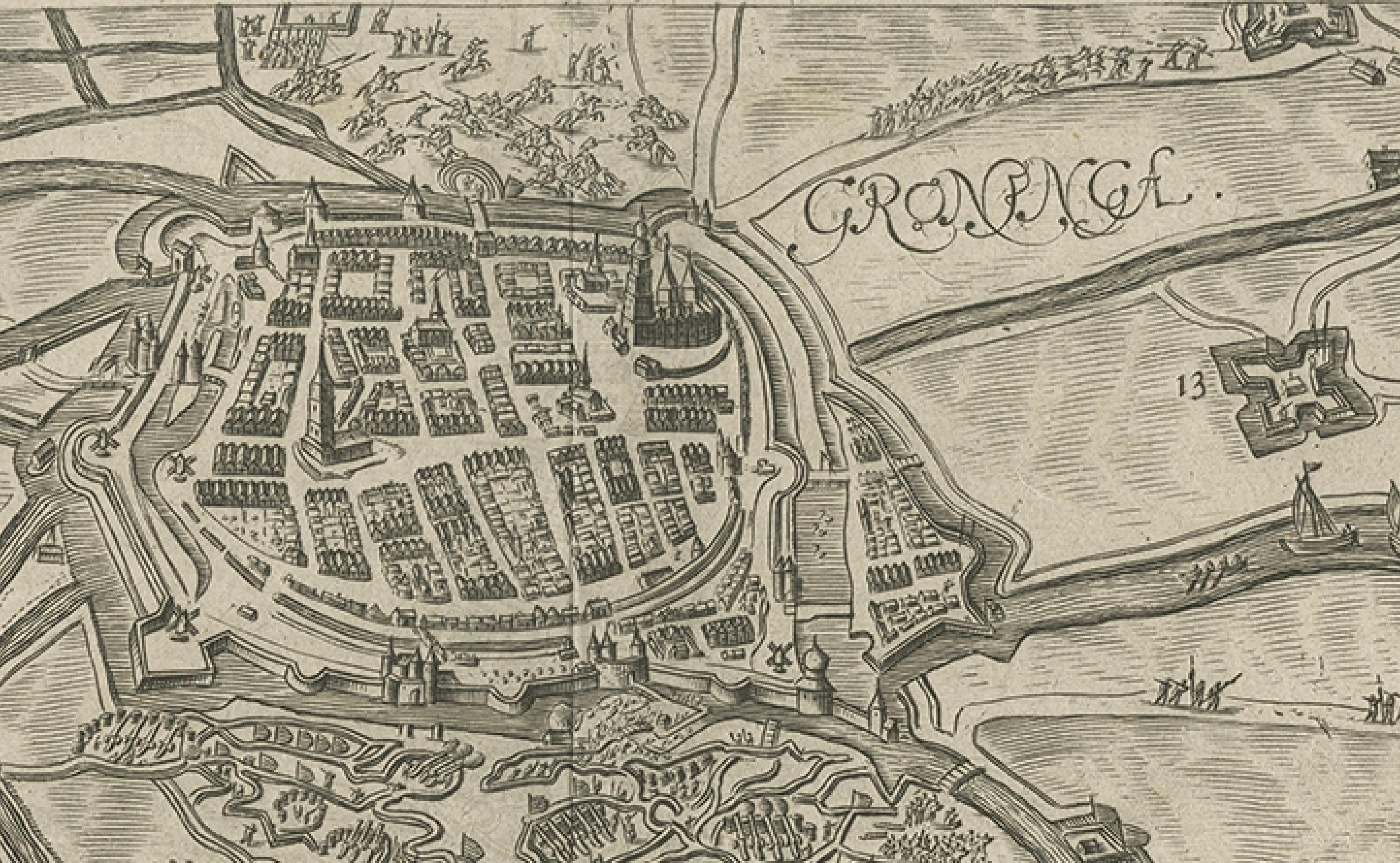 Map of Groningen aus der Genealogy of the Illustrious Counts of Nassau (1615) (Graviert) im Angebot