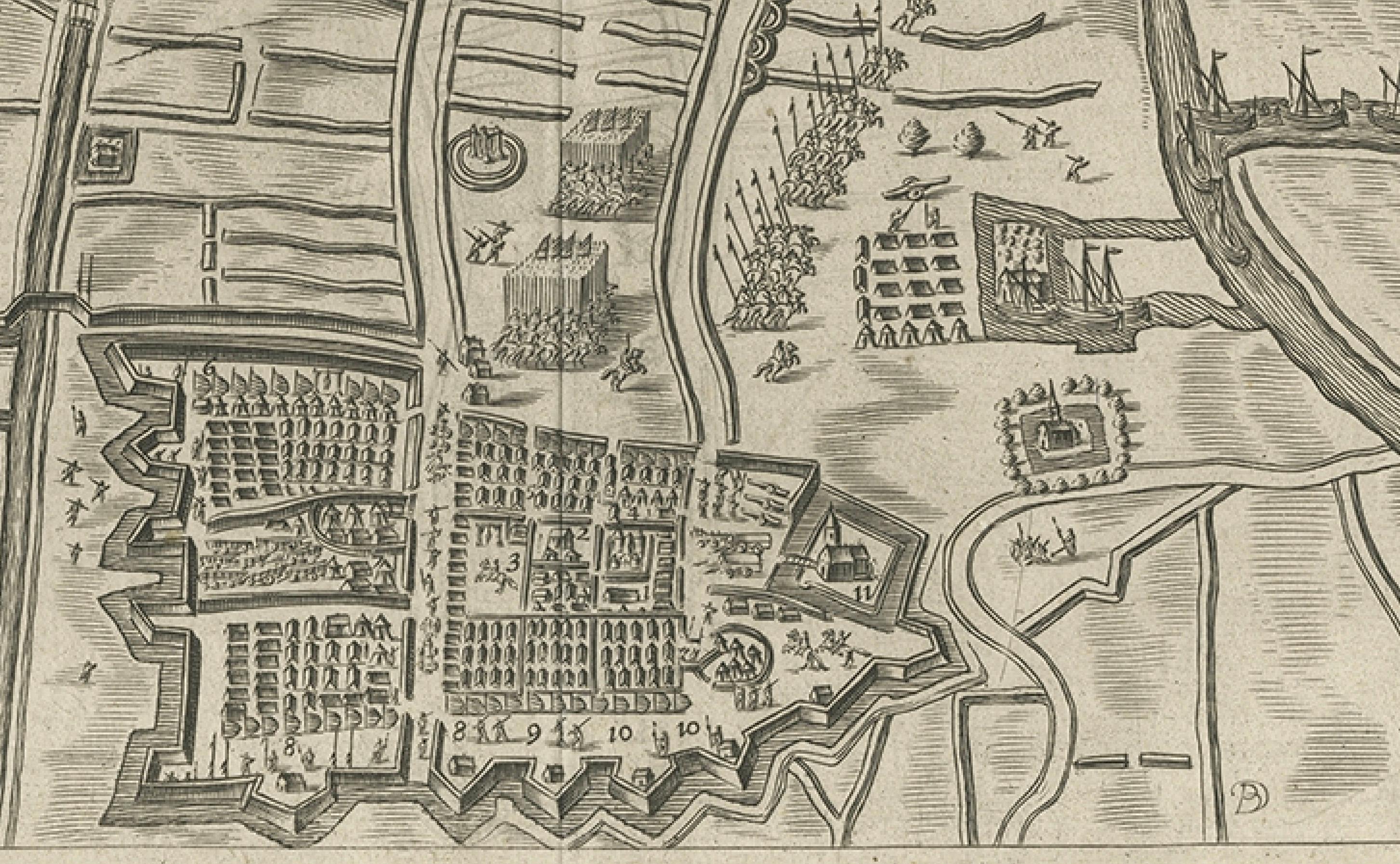 Map of Groningen aus der Genealogy of the Illustrious Counts of Nassau (1615) im Zustand „Gut“ im Angebot in Langweer, NL