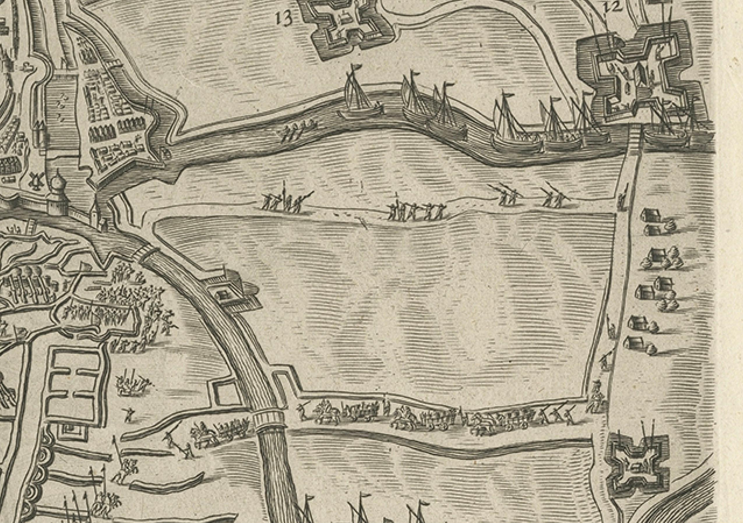Map of Groningen aus der Genealogy of the Illustrious Counts of Nassau (1615) (Anfang des 17. Jahrhunderts) im Angebot