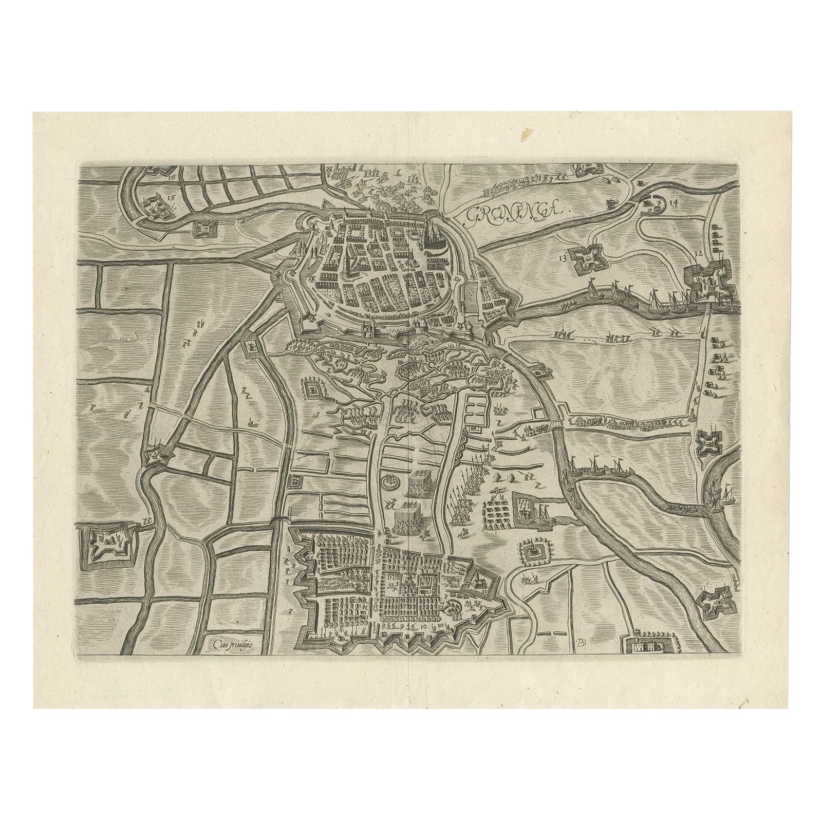 Map of Groningen from The Genealogy of the Illustrious Counts of Nassau (1615)