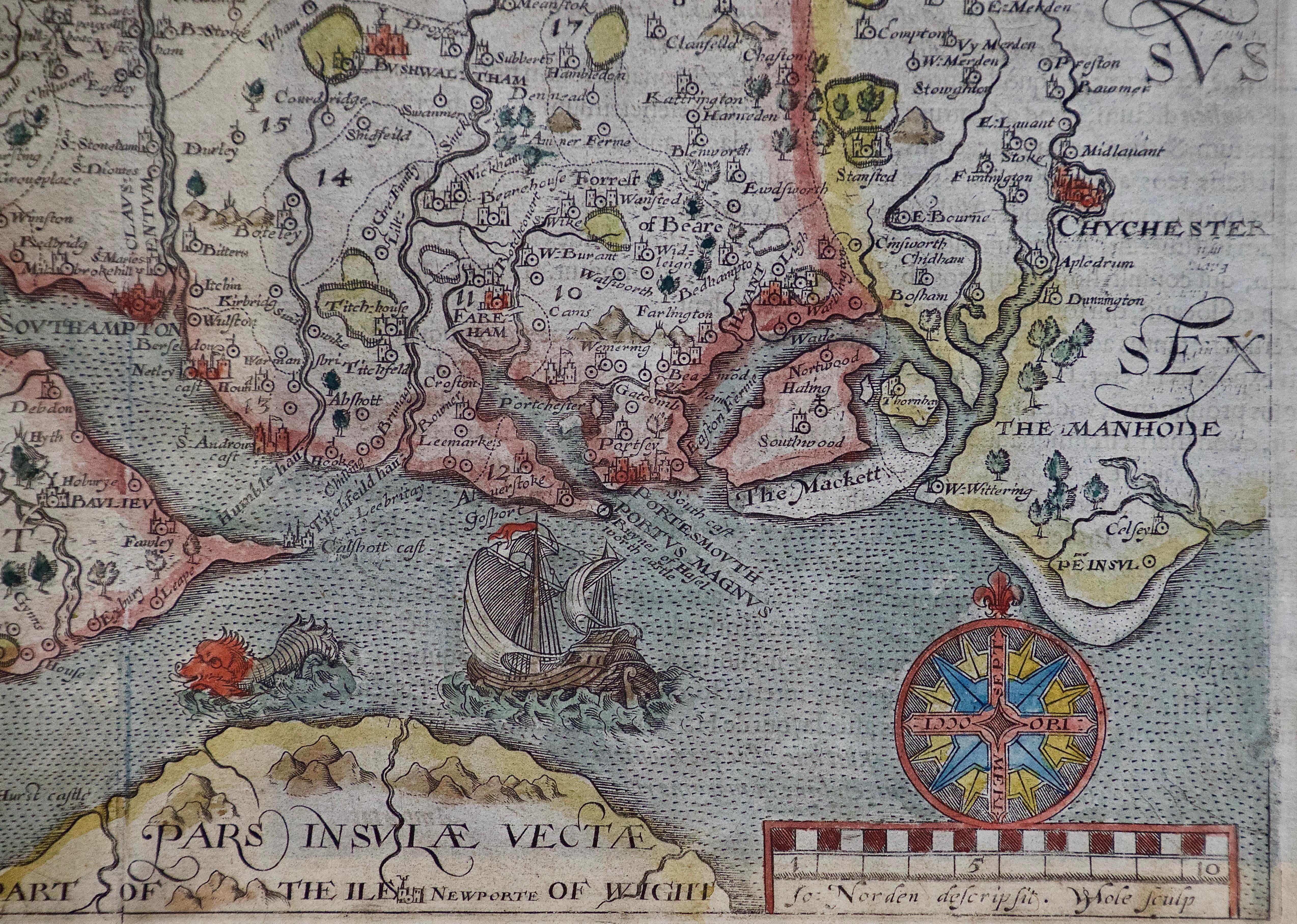 Inciso Contea di Hampshire, Gran Bretagna/Inghilterra: Una mappa dalla 