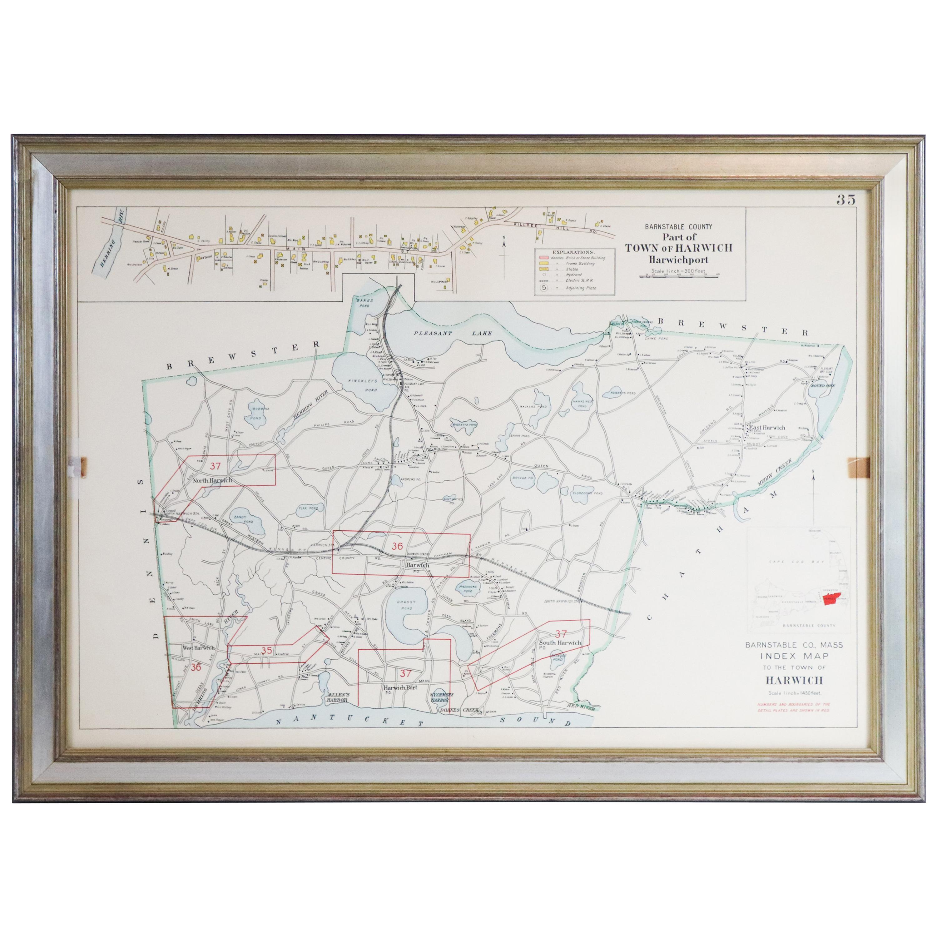 Map of Harwich, Massachusetts For Sale