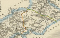 Map of Hautes-Alpes France with Gap and Alpine Scenery by Vuillemin, c.1850