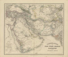 Map of Iran, Arabia, Asia Minor & Caucasus by Perthes, 1858