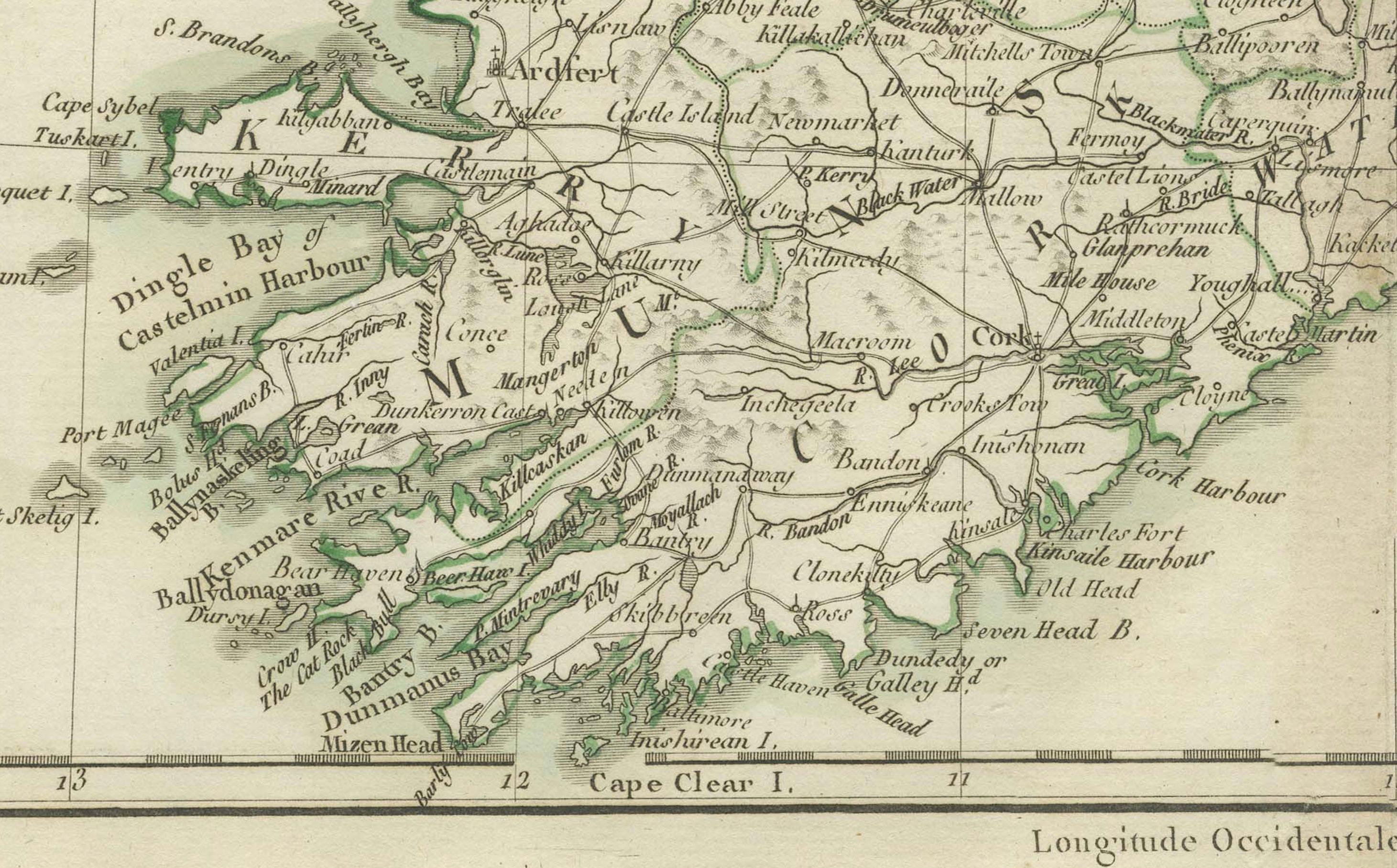 Début du XIXe siècle Carte de l'Irlande : début du 19e siècle - tirée du Tardieu Atlas de 1802 en vente