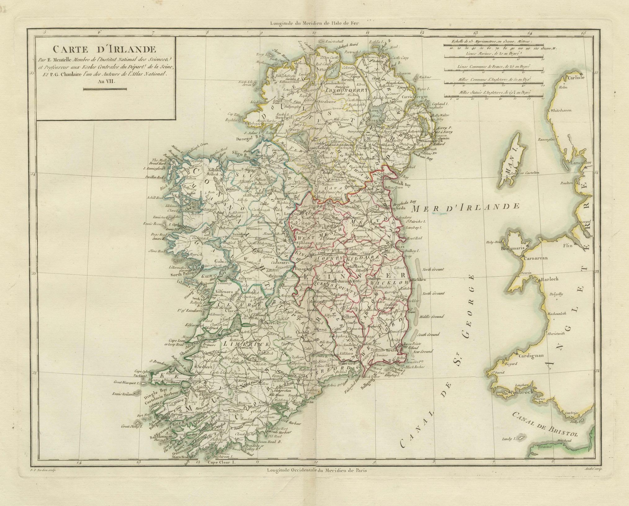 Carte de l'Irlande : début du 19e siècle - tirée du Tardieu Atlas de 1802 en vente 1