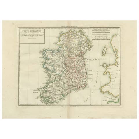 Map of Ireland: Early 19th Century - from the 1802 Tardieu Atlas
