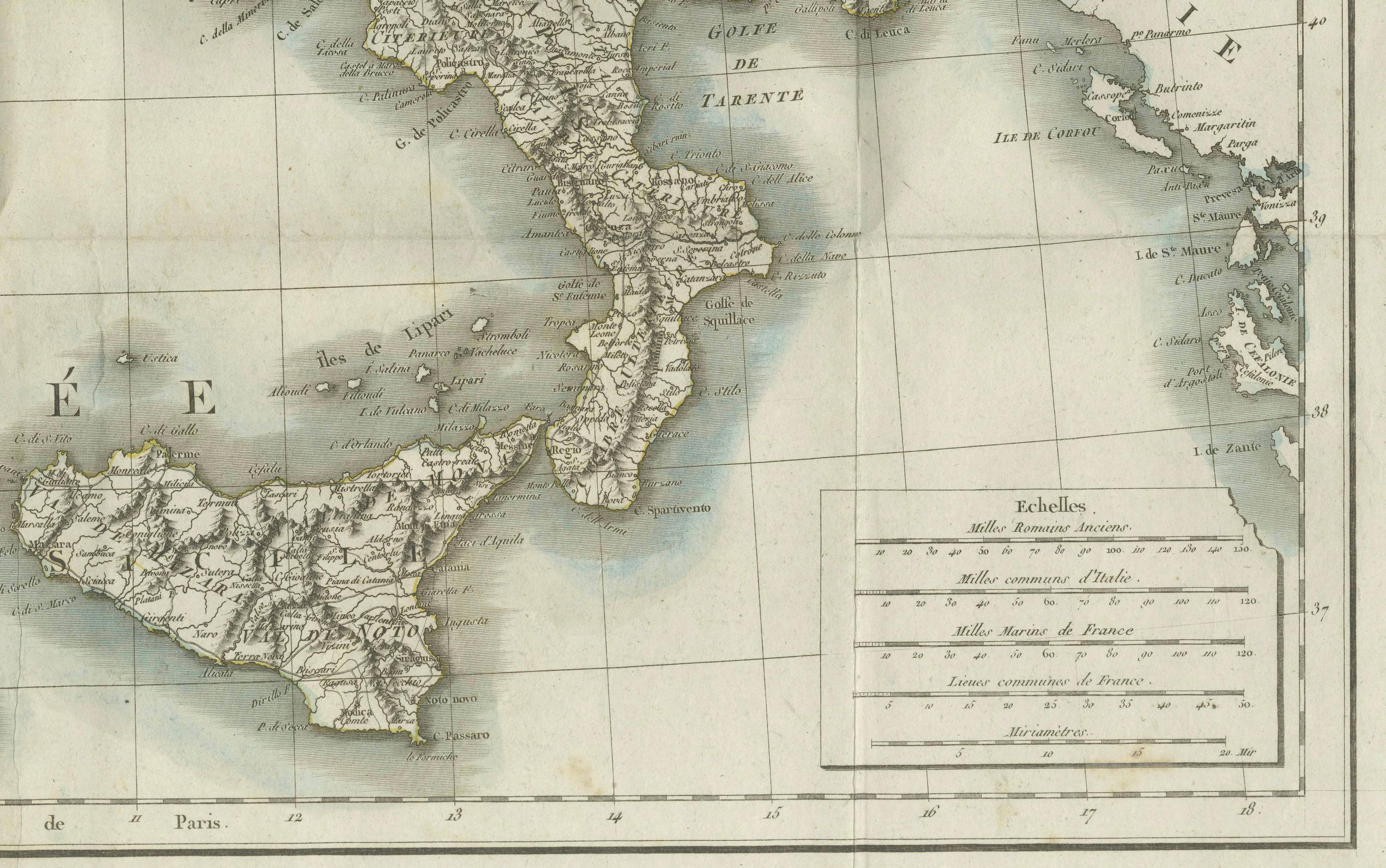 Early 19th Century Map of Italy and Neighboring Regions by Delamarche – Antique Map, c.1800 For Sale
