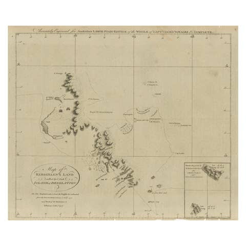 Map of Kerguelen’s Land: The Island of Desolation Explored by Captain Cook