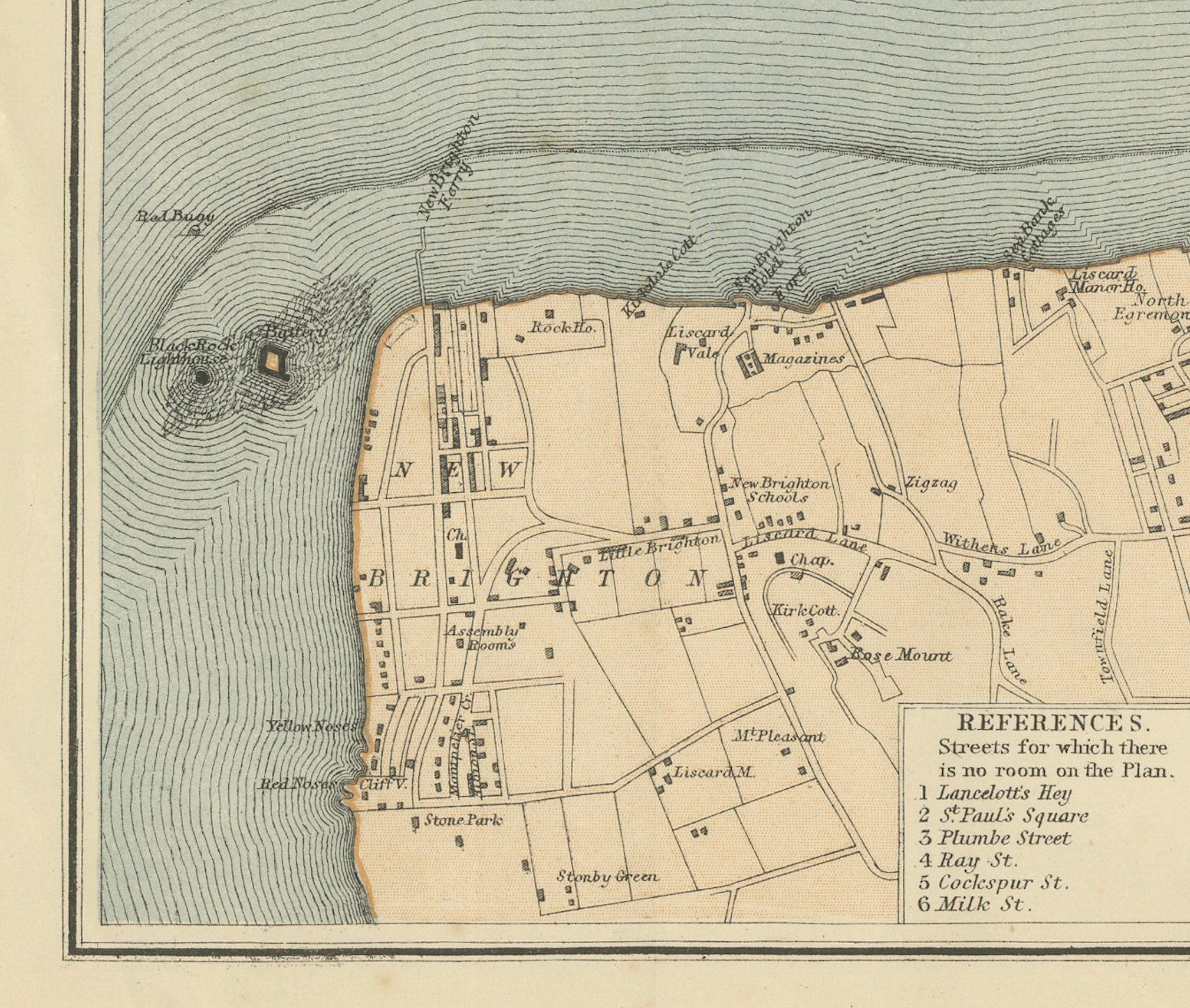 Map of Liverpool and Birkenhead by Bartholomew, circa 1880, with Key Buildings For Sale 1