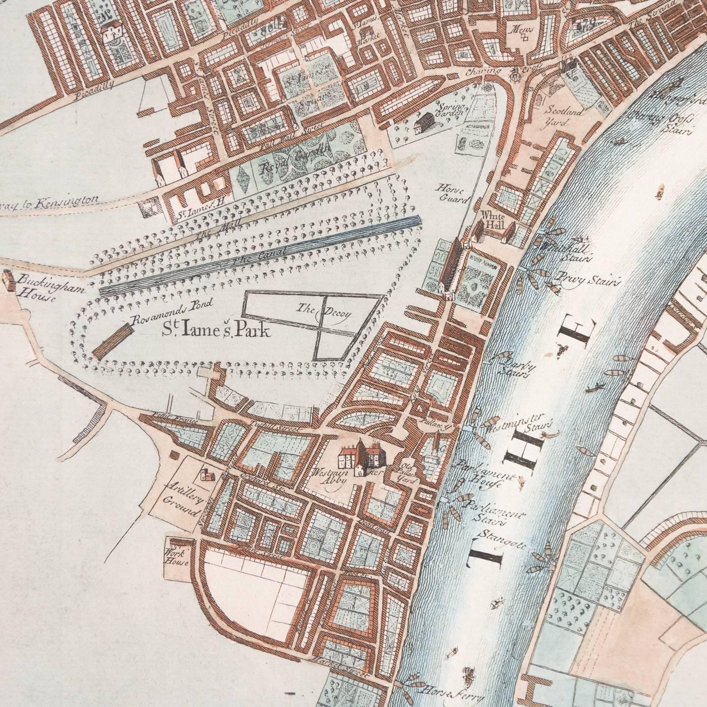 John Senex Map of London in 1720 4