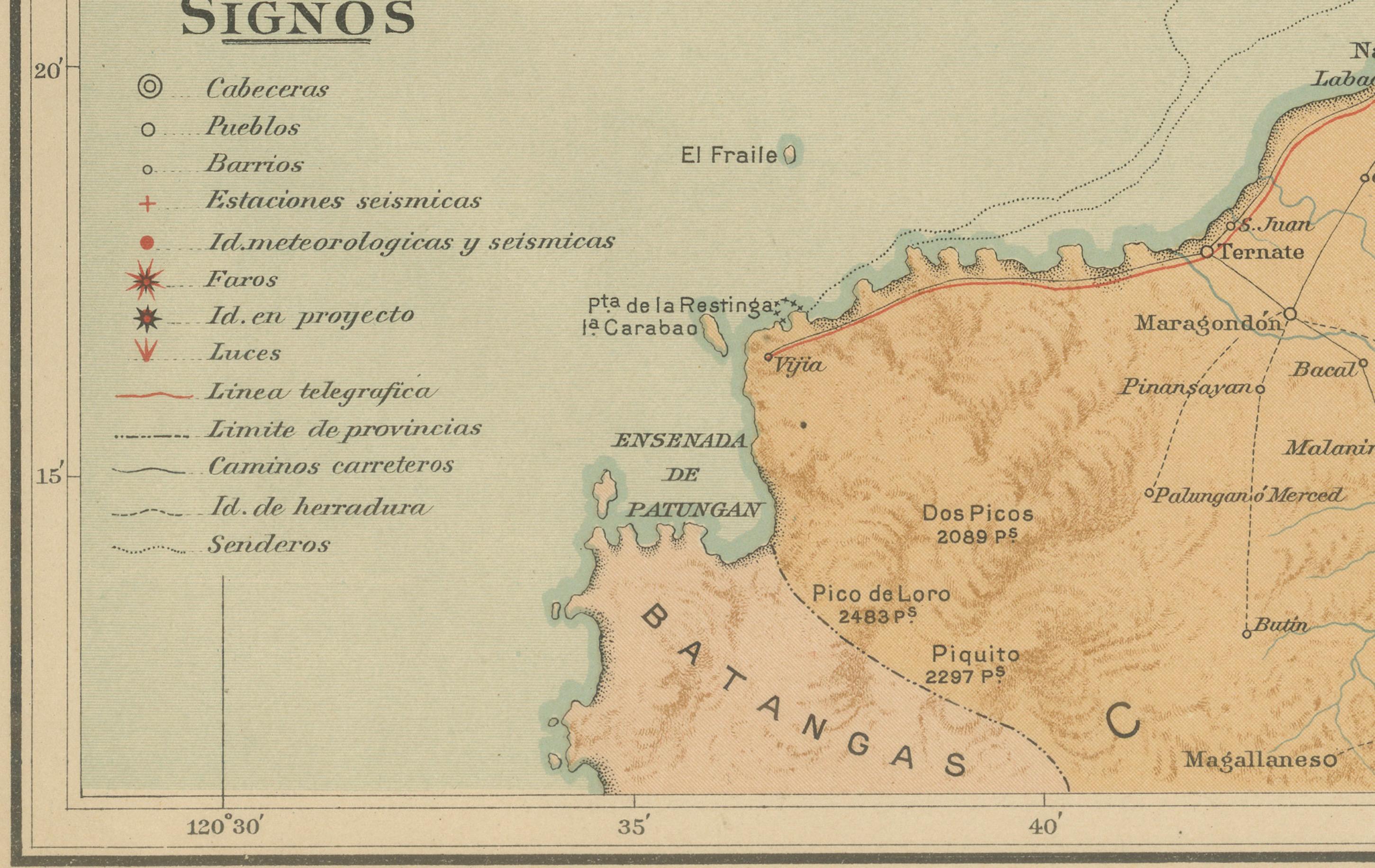 Map of Manila Bay and Environs – Observatorio de Manila, 1899 For Sale 1