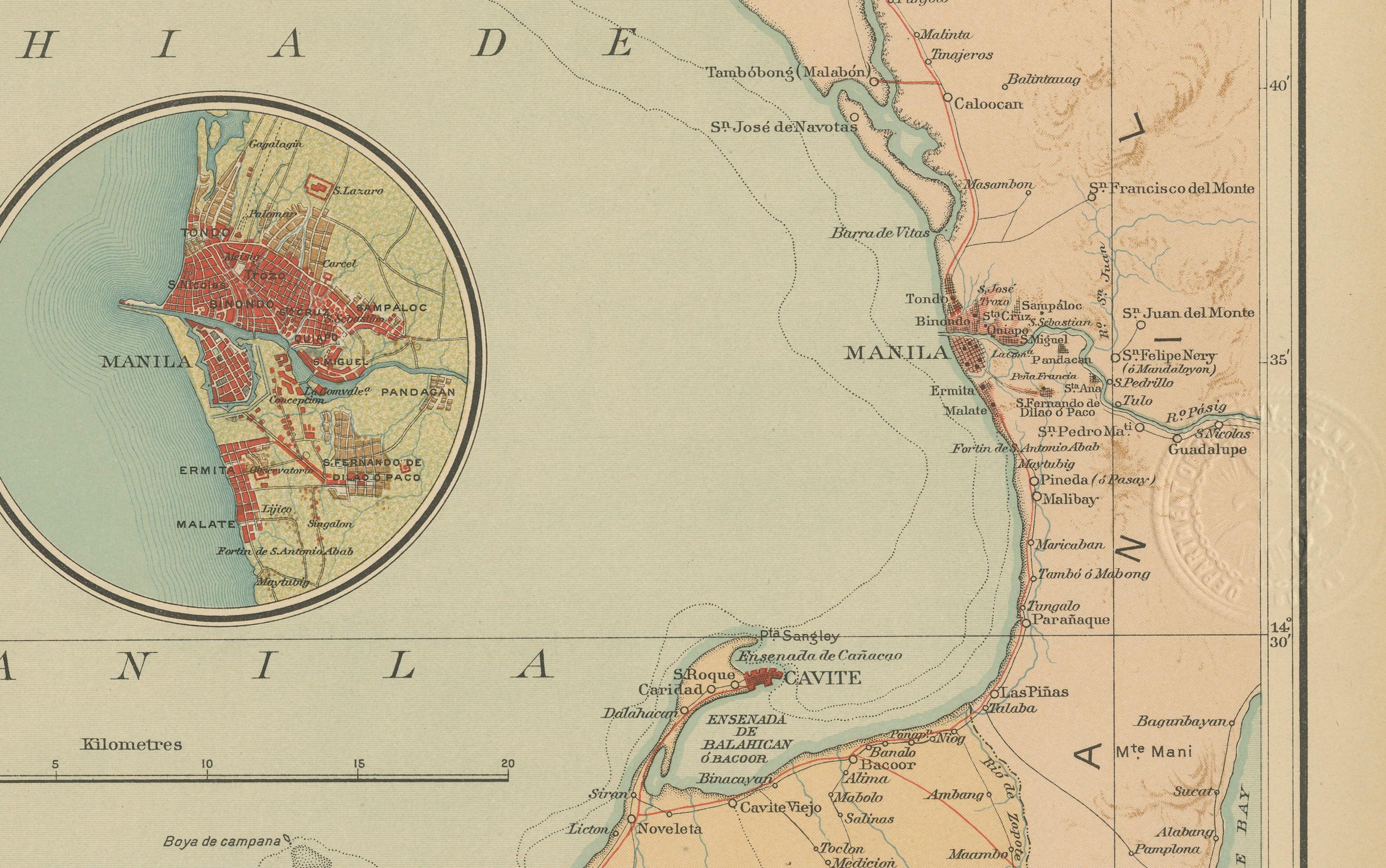 Map of Manila Bay and Environs – Observatorio de Manila, 1899 For Sale 3