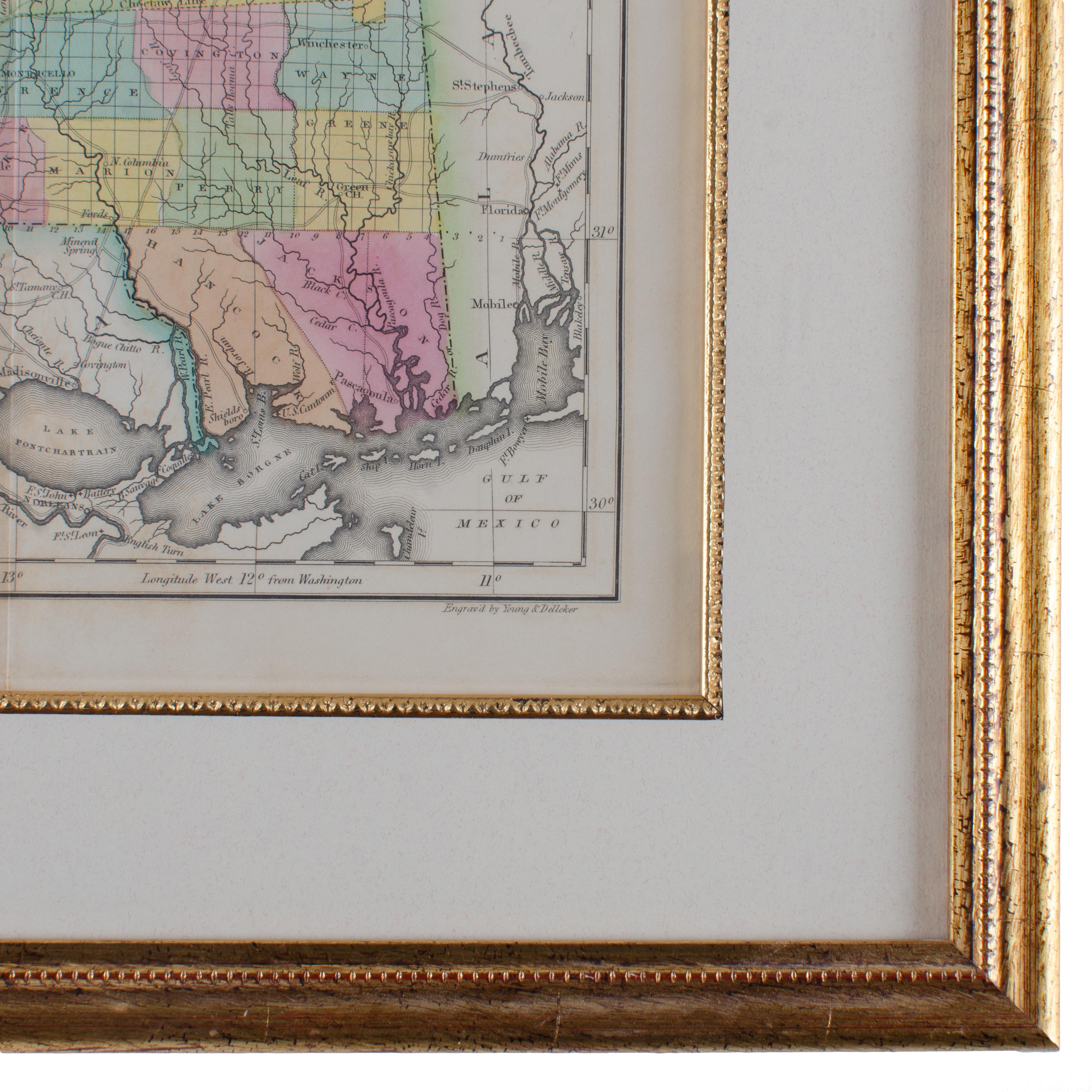 Autre Carte du Mississippi Carey & Lea, 1822 en vente