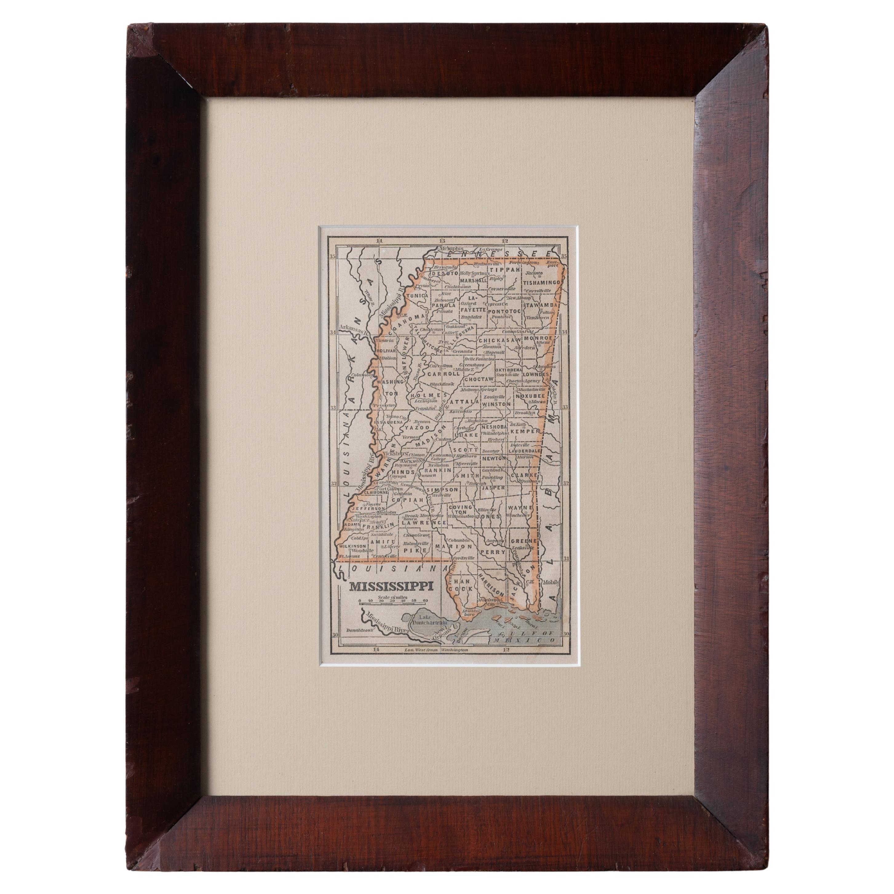 Carte du Mississippi illustrée par Fanning, 1853