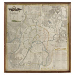 Map of Moscow Engraved map of Moscow from 1805 Frères Courtener