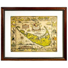 Antique Map of Nantucket by Tony Sarg, 1926