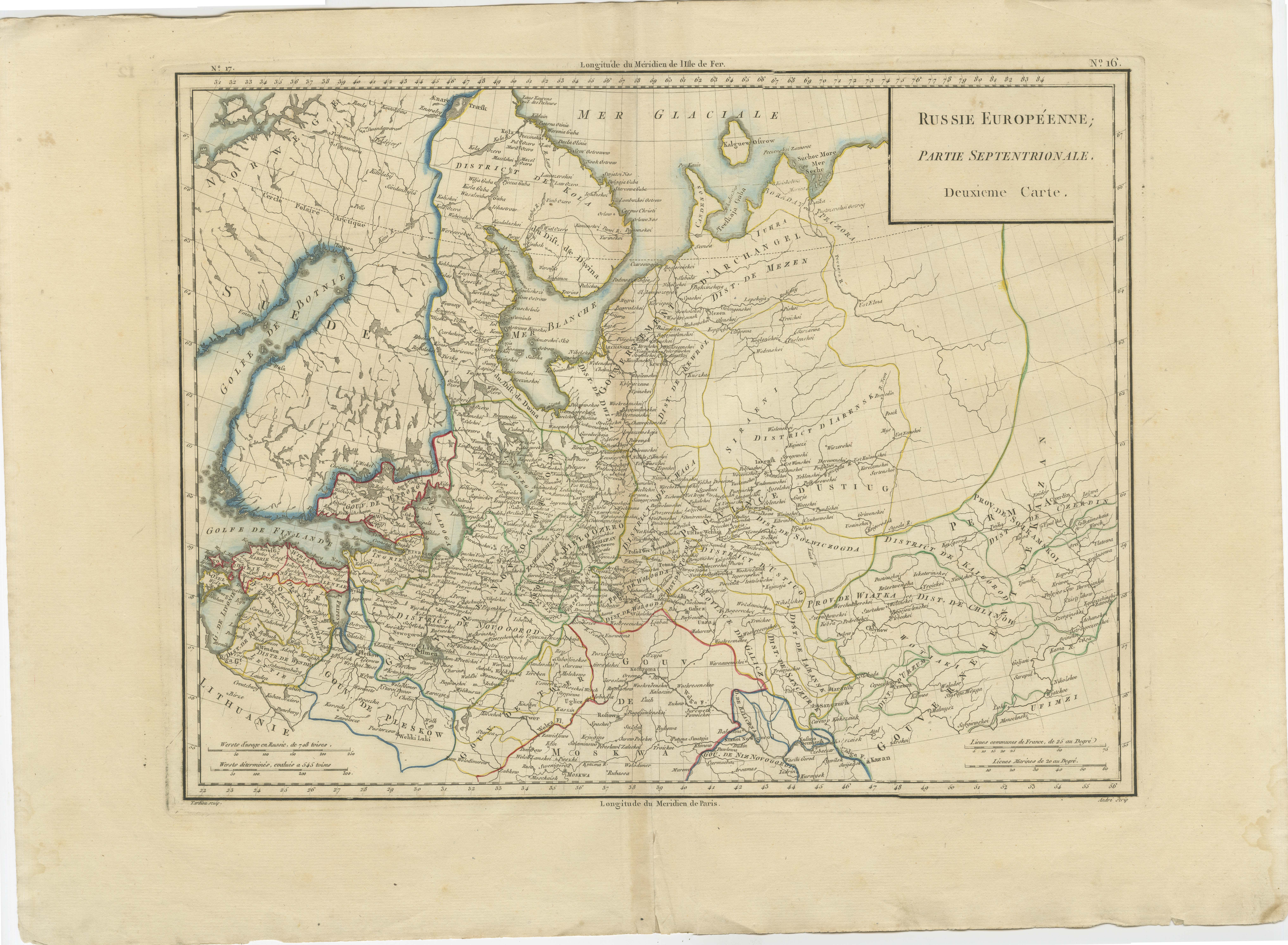 Title: Russie Européenne: Partie Septentrionale. Deuxieme Carte.

**Publication Details:**

- **Atlas Title:** Nouvel Atlas Universel de Géographie Ancienne et Moderne
- **Purpose:** For the Nouvelle Edition de la Géographie de Guthrie
-