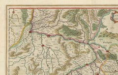 Carte du nord-ouest de la Suisse (région de Bâle et de Zurich) par Blaeu, c.1650