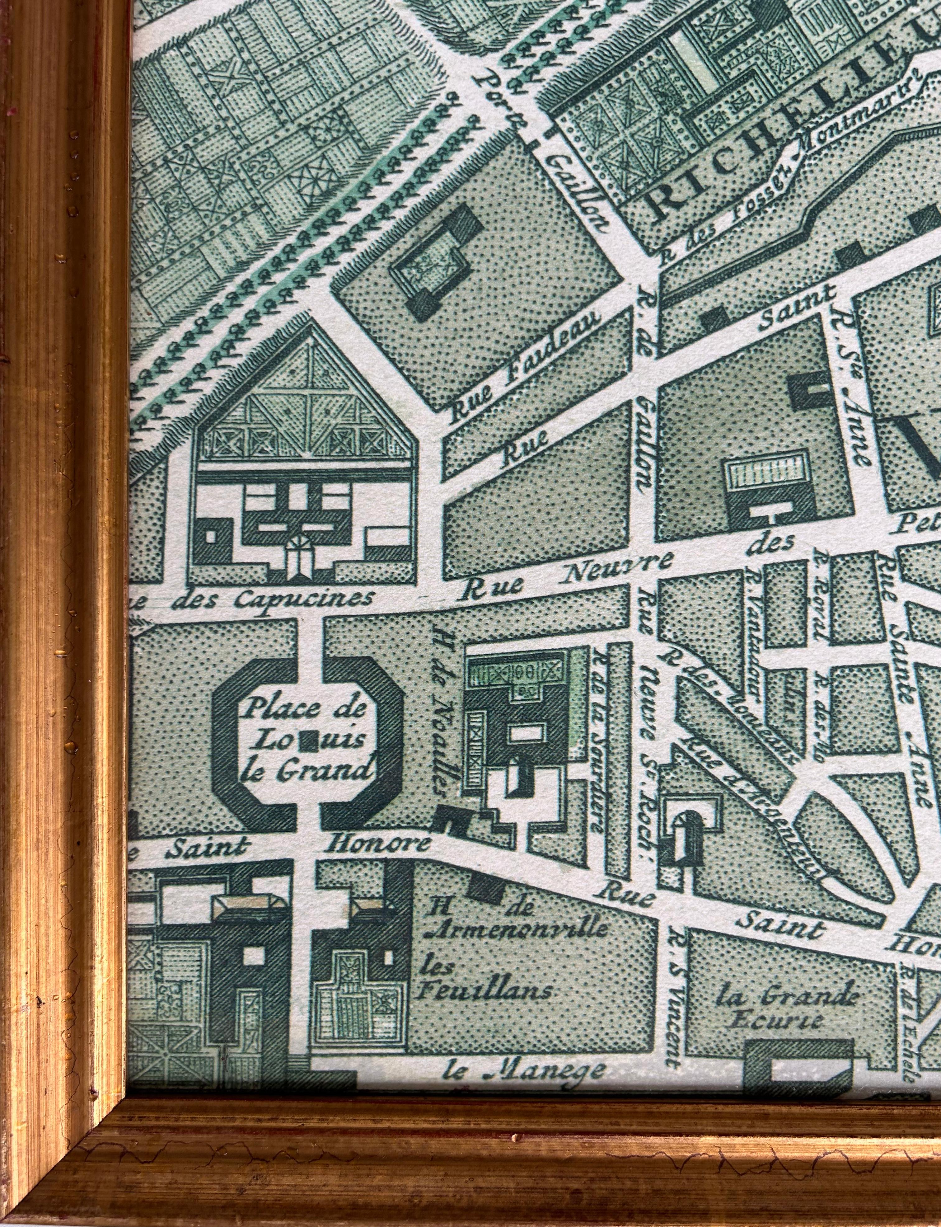 Carte de Paris « Le Plan des Paris Ses Faubourgs et Environs », 8 tirages encadrés 4