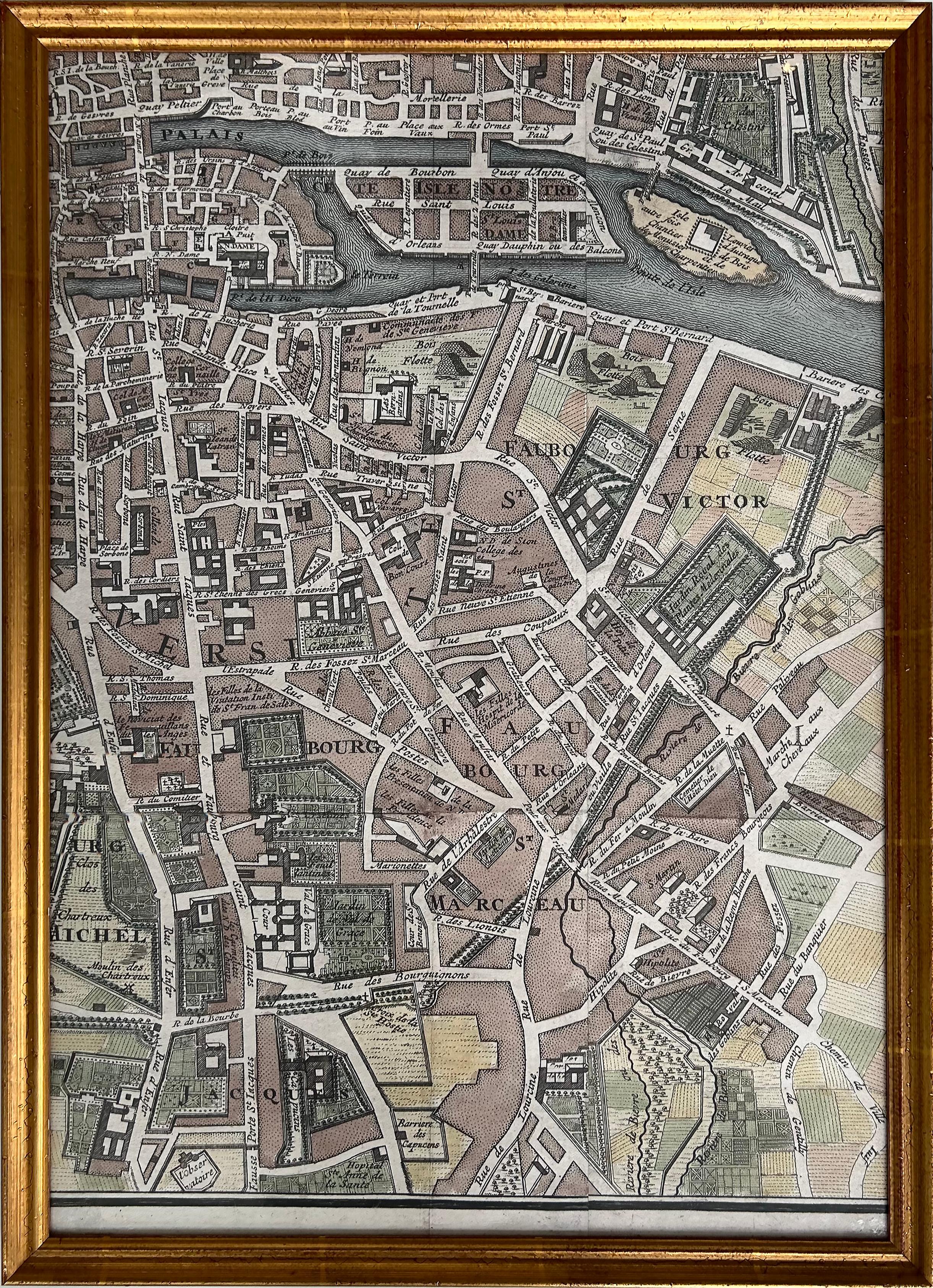 Map of Paris „Le Plan des Paris Ses Faubourgs et Environs“, Karte von Paris, 8 gerahmte Drucke   im Angebot 2