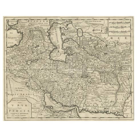 Map of Persia, the Caspian & India – Isaak Tirion, c.1730