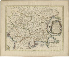 Map of Region Near the Baltic Sea, Present Day Bulgaria, Romania & Turkey, c1670