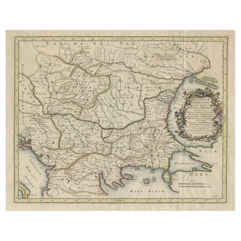 Map of Region Near the Baltic Sea, Present Day Bulgaria, Romania & Turkey, c1670