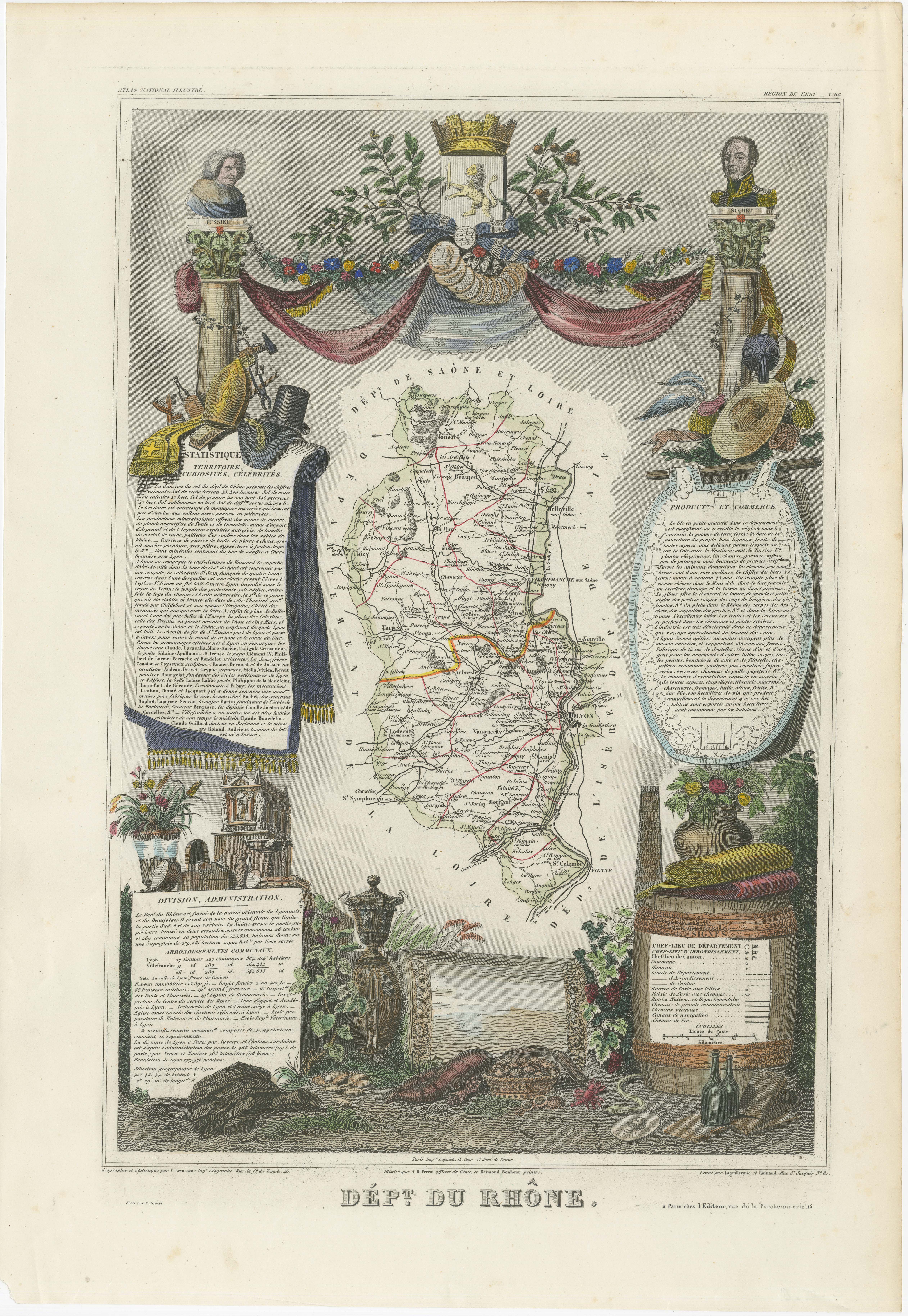 This original hand-colored map is from the 