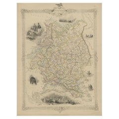 Map of Russia with Vignettes of the Neoskoi Prospect, St. Petersburg, ca.1851
