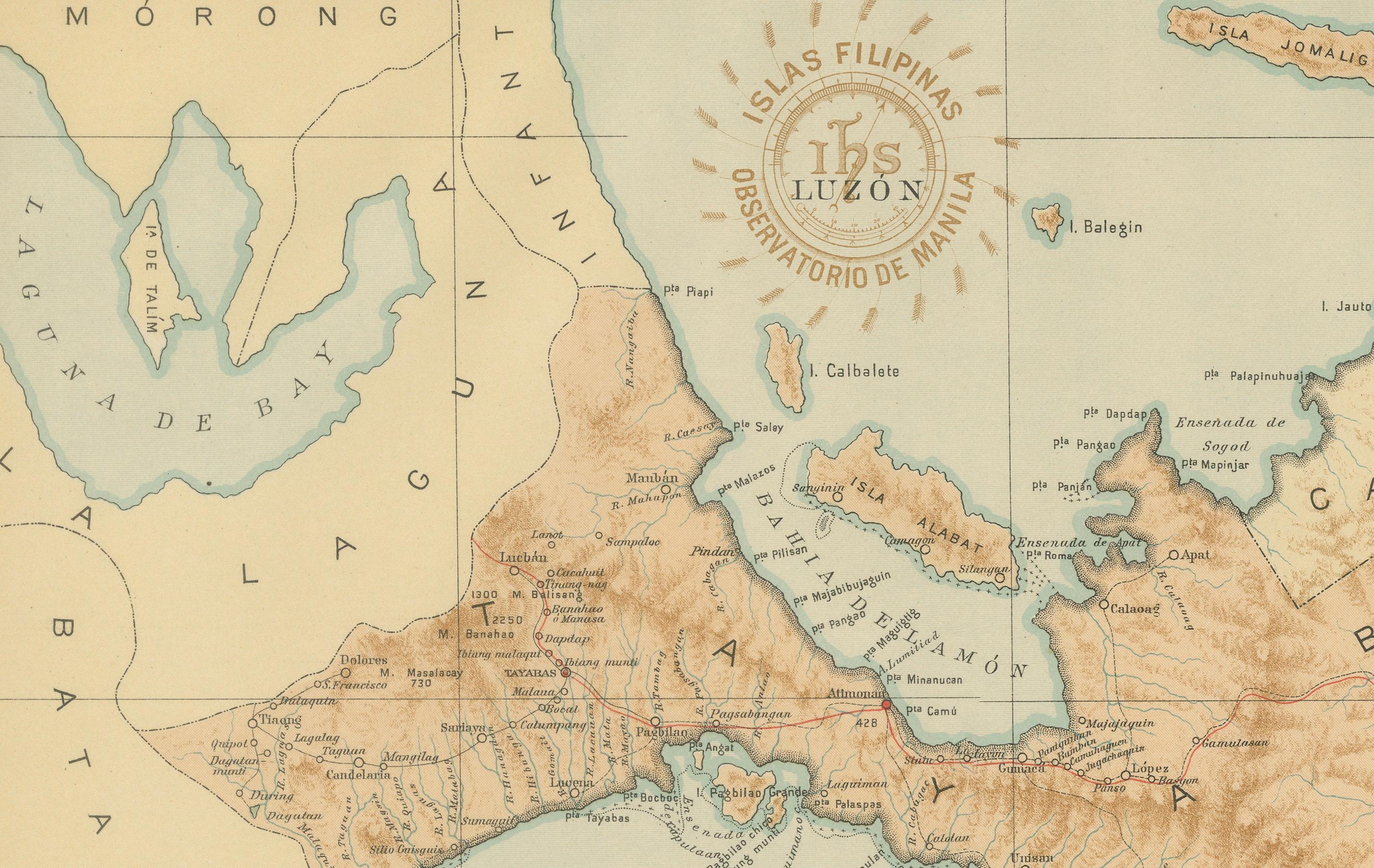 Map of Southern Luzon and Camarines Provinces – Observatorio de Manila, 1899 For Sale 1