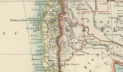 Map of Southern South America – Richly Detailed Engraving by K.Johnston, 1903