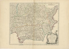Map of Southern Spain Depicting Castile, Andalusia, Granada, Murcia and Valencia