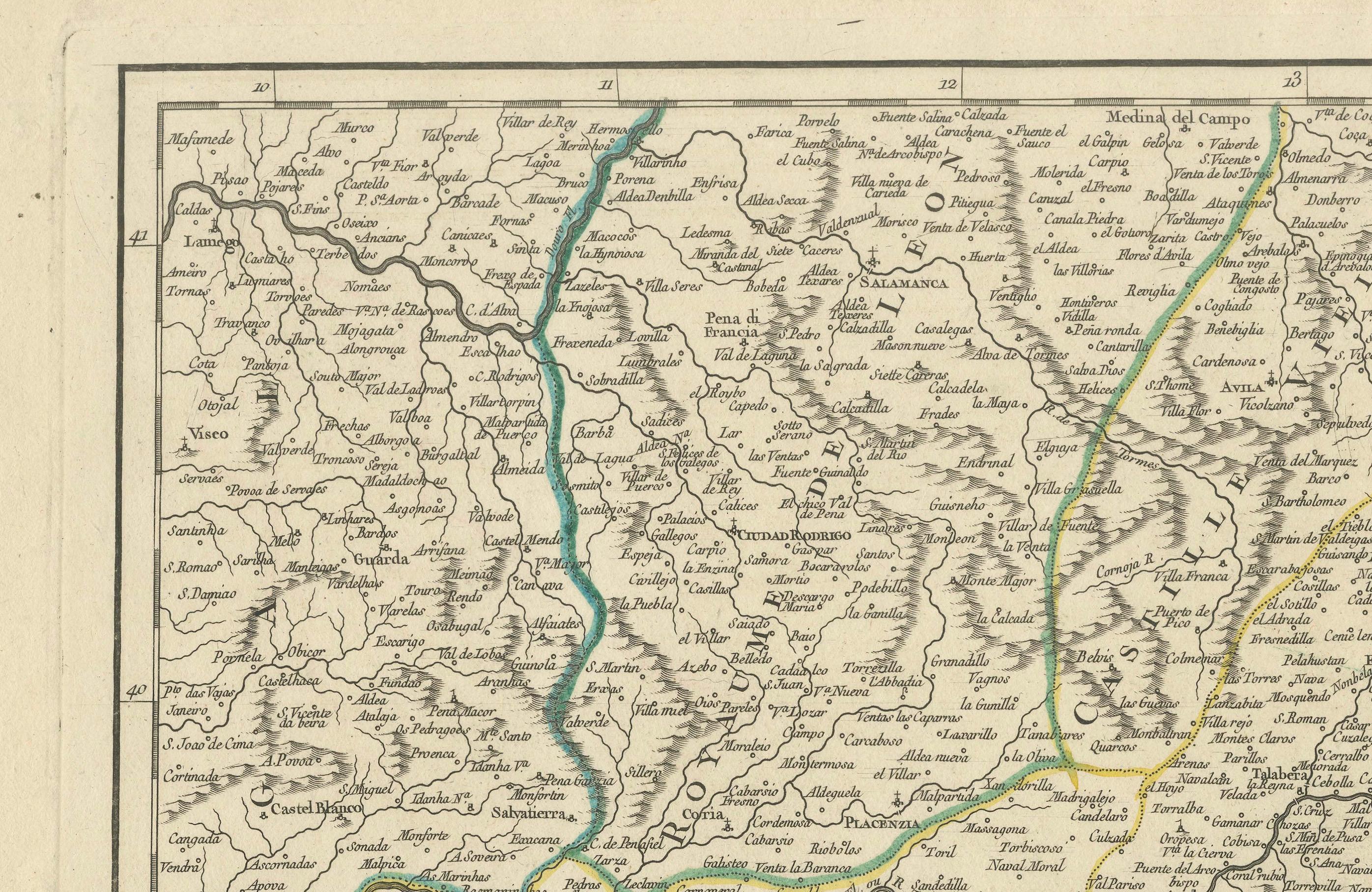 Map von Südspanien mit Darstellungen von Castile, Andalusien, Granada, Murcia und Valencia im Zustand „Gut“ im Angebot in Langweer, NL
