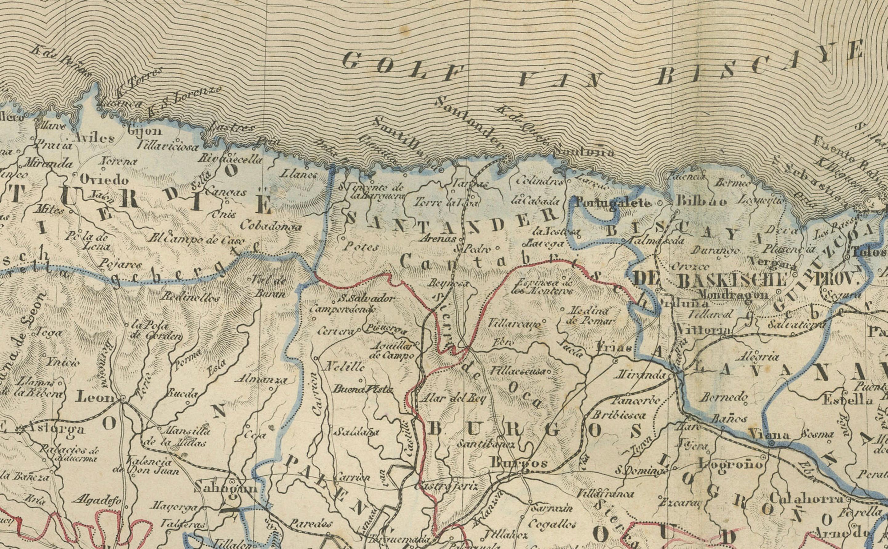 Titolo: Carta della Spagna e del Portogallo - Nieuwe Hand-Atlas di Frijlink & van Otterloo, 1876

Descrizione:
Questa mappa dettagliata del XIX secolo, intitolata 