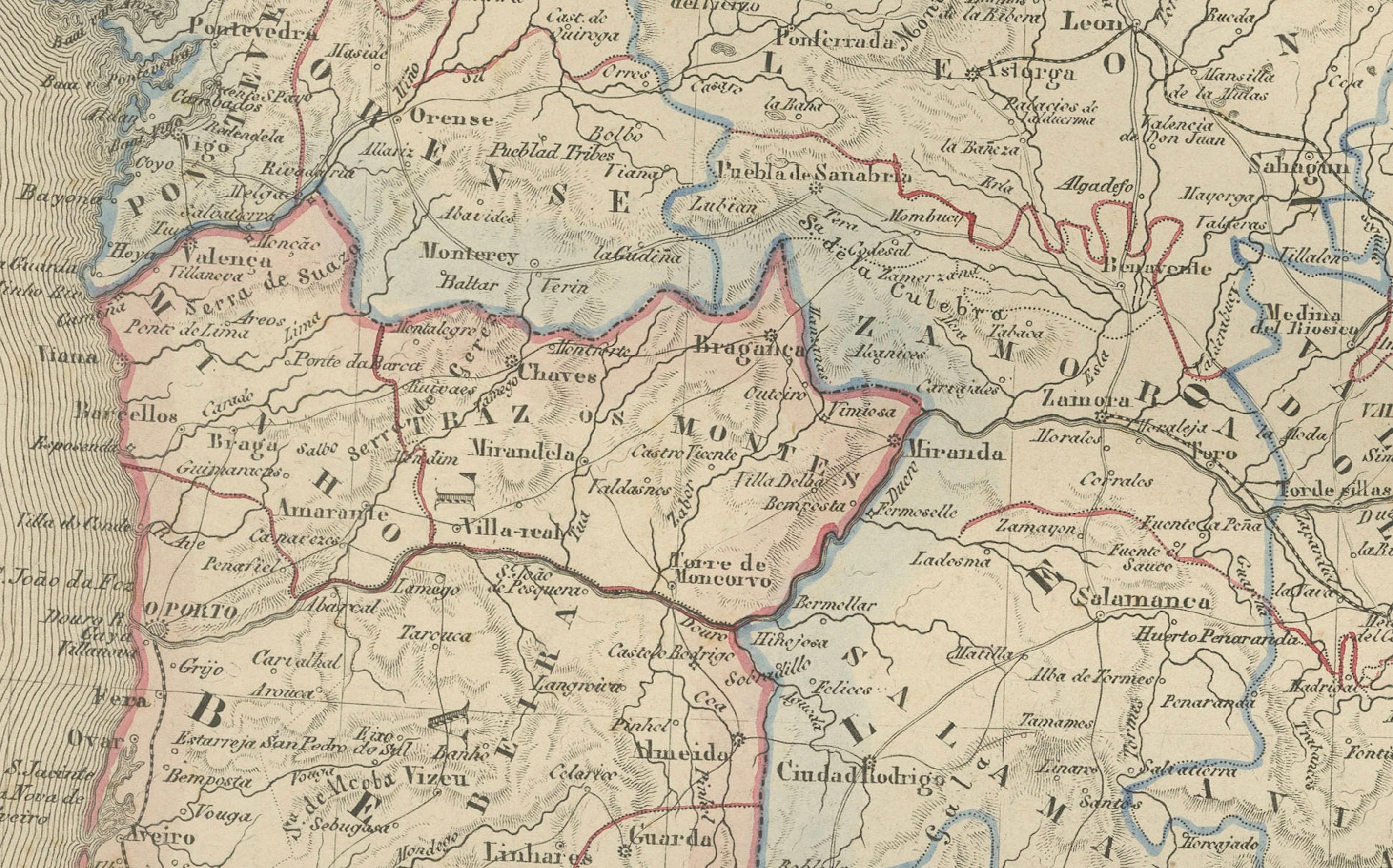 Olandese Mappa di Spagna e Portogallo - Nieuwe Hand-Atlas di Frijlink & van Otterloo, 1876 in vendita