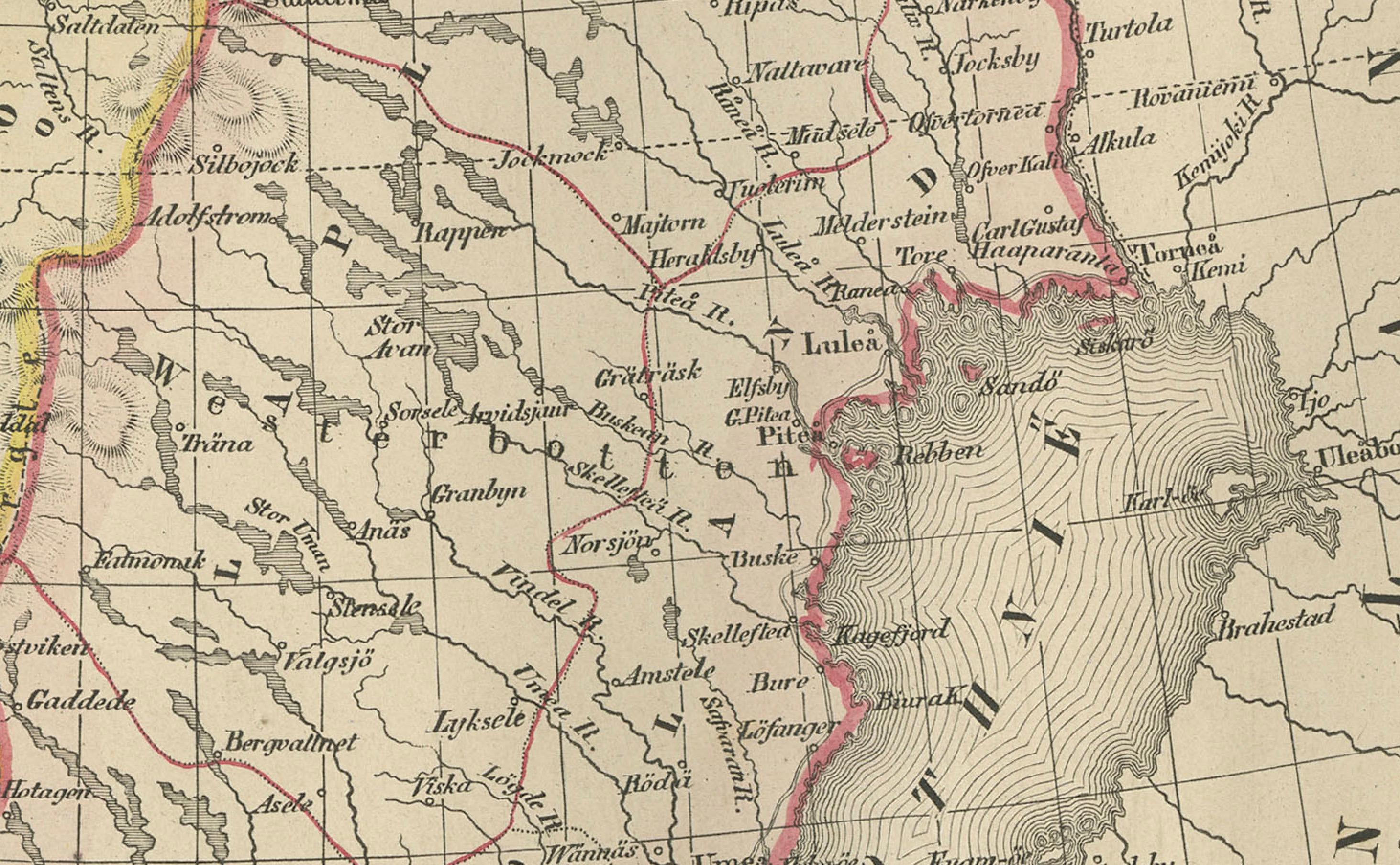 Map of Sweden and Norway with Inset of Stockholm, Leiden 1876