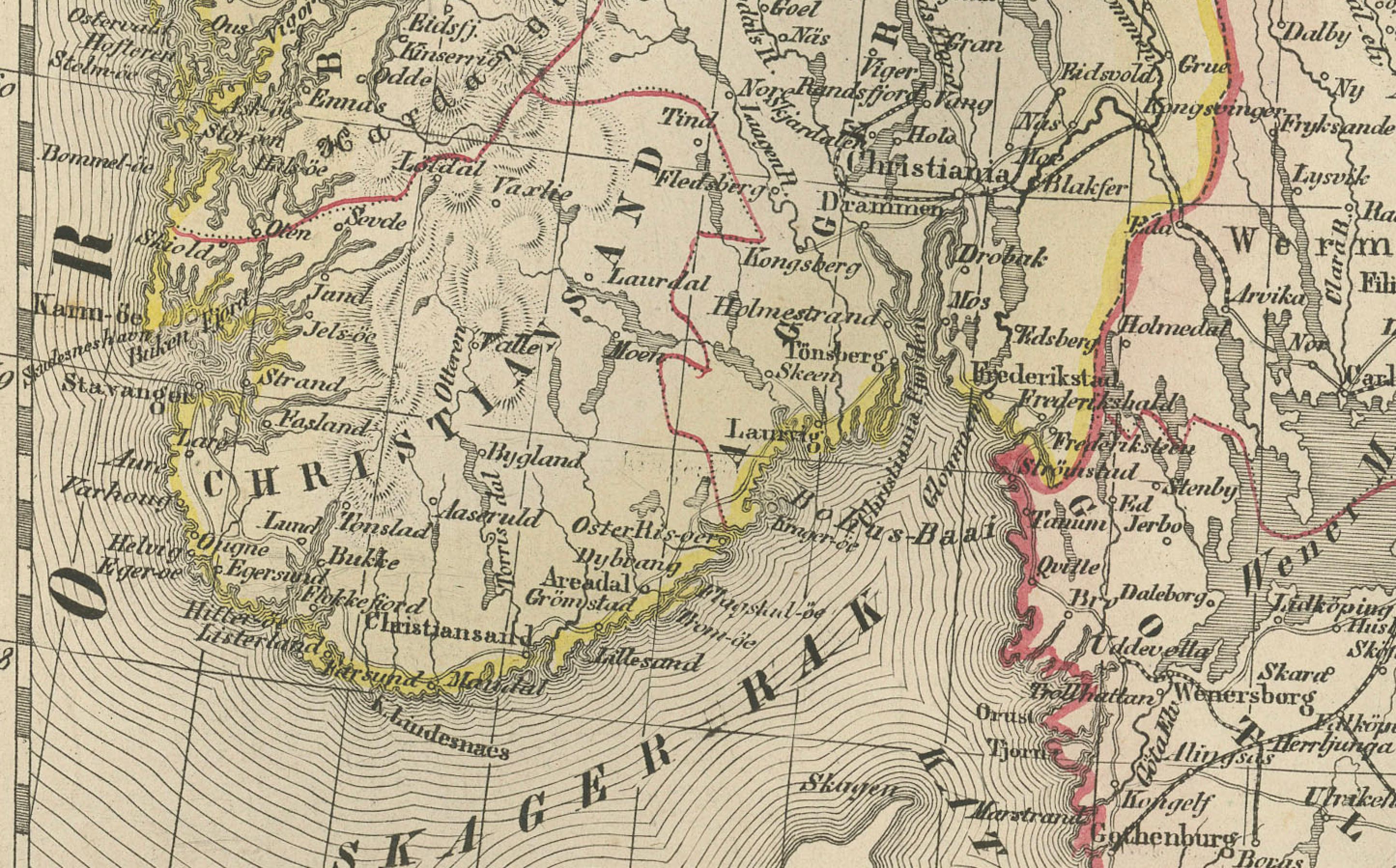Map of Sweden and Norway with Inset of Stockholm, Leiden 1876